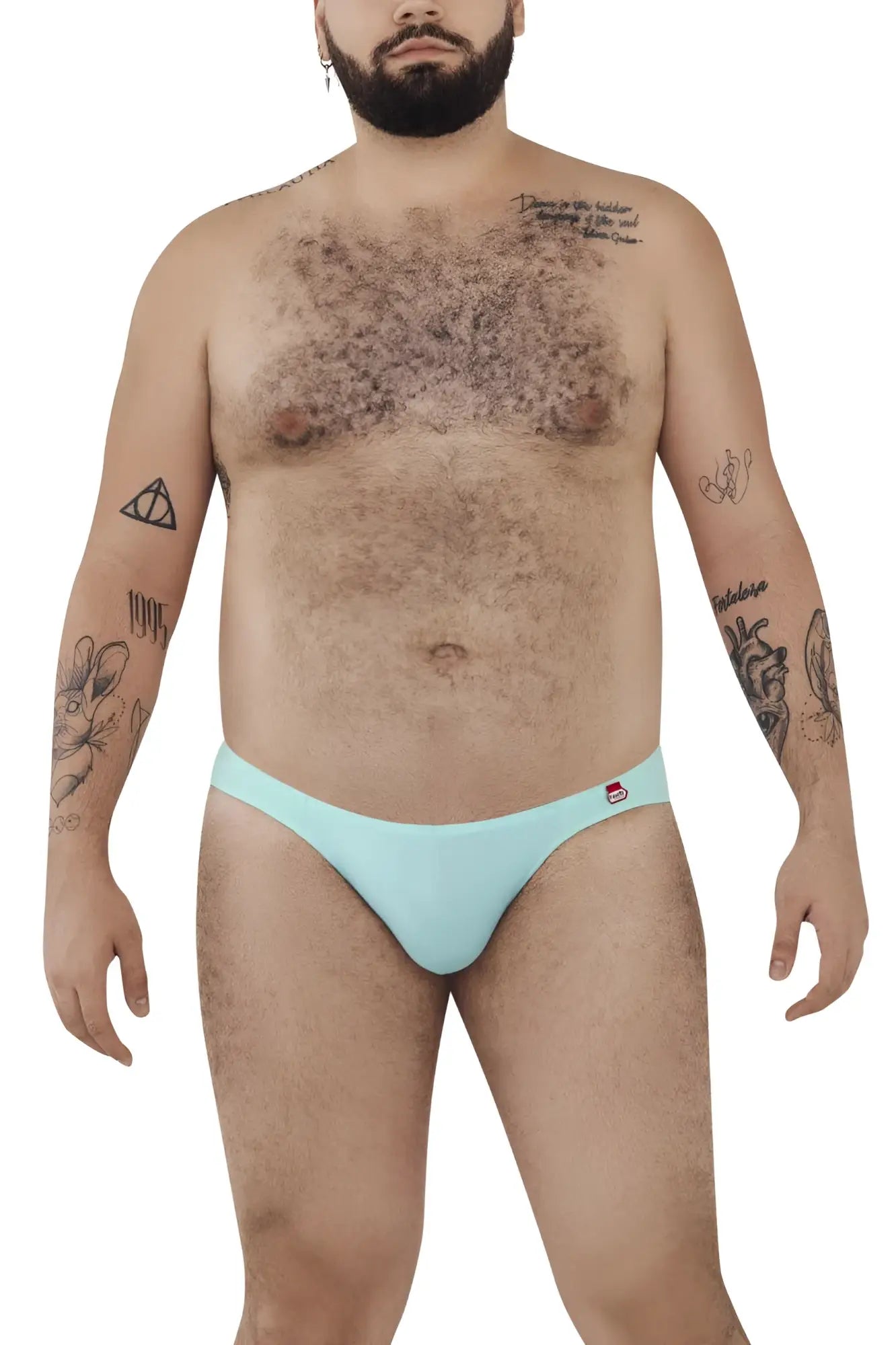 Light blue Pikante PIK 0977X Angola bikini briefs with a small red logo on the waistband for comfortable wear