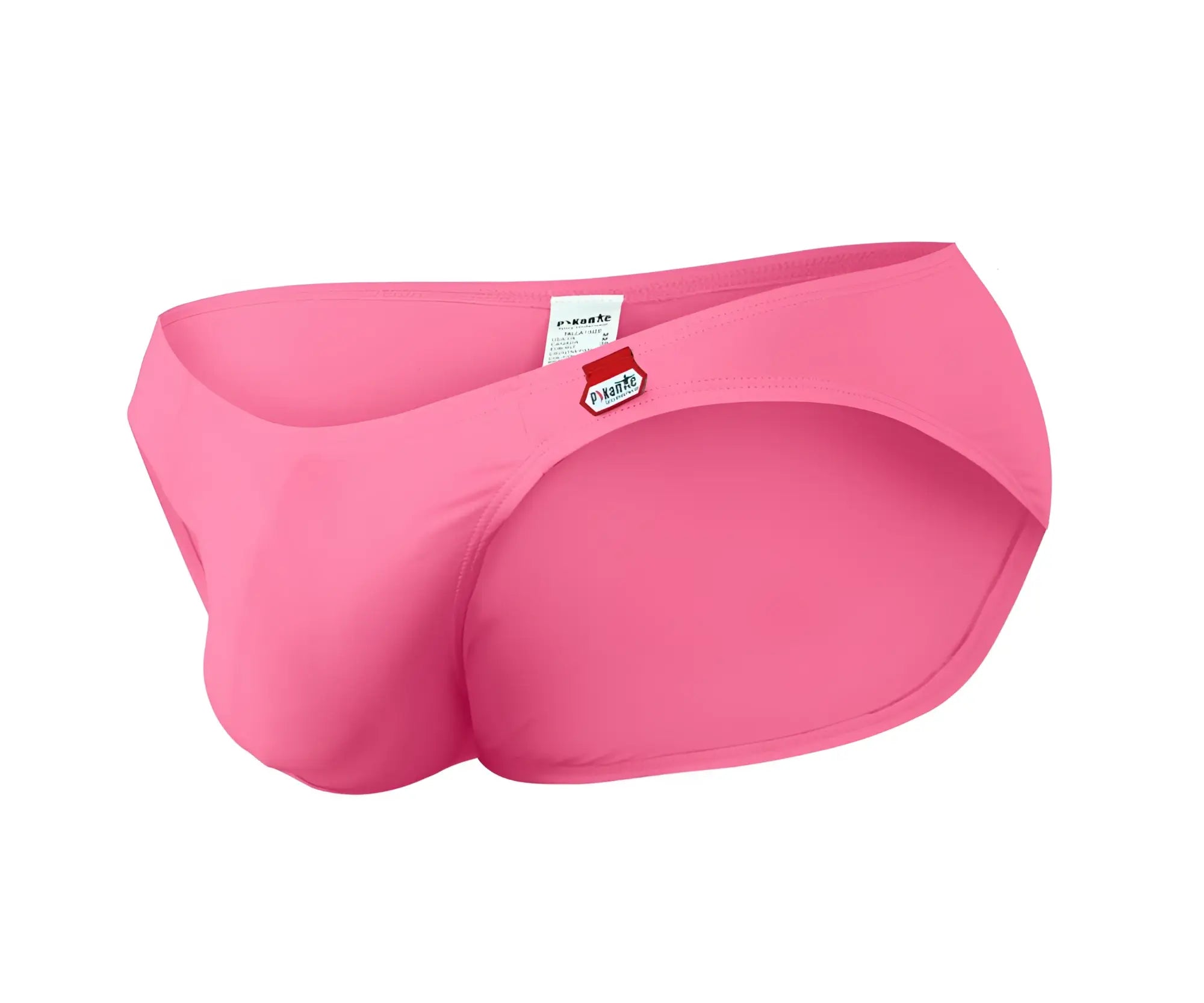 Pink men’s briefs pikante PIK 0977X angola bikini with red and white logo waistband in soft stretch fabric