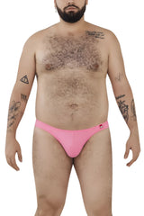 Pink pikante angola bikini briefs with a small red logo on the left hip showing the front side