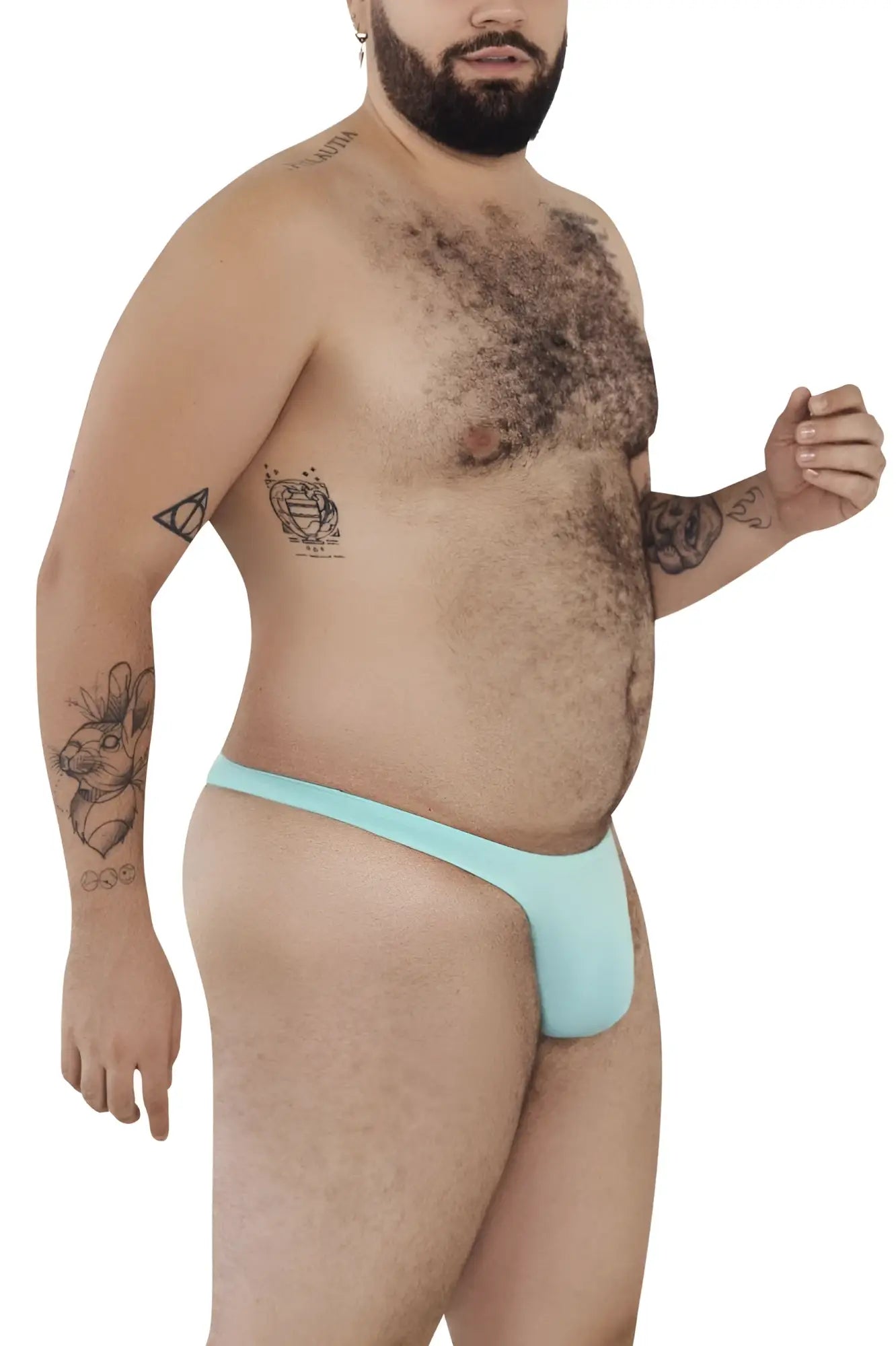 Light blue smooth-textured men’s thong pikante PIK 0978X Angola thong front view