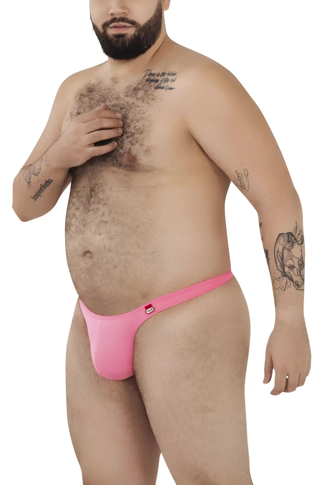 Pink pikante pik 0978x angola athletic briefs with a small red logo on the side in a stretch fabric