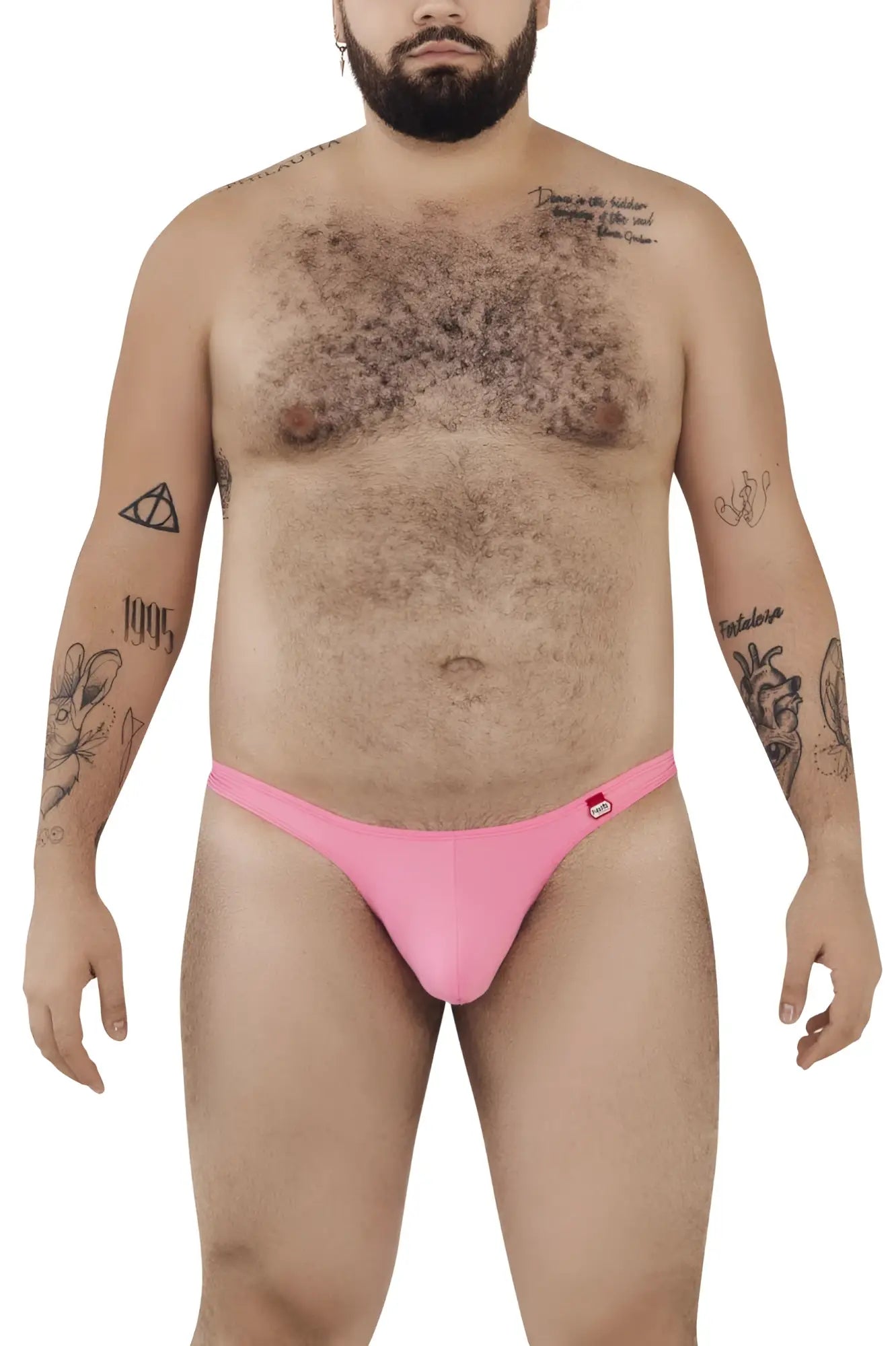 Pink pikante PIK 0978X Angola men’s briefs with a small red logo on the waistband