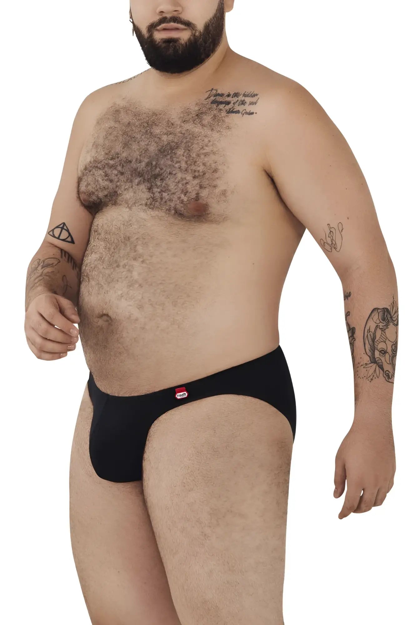 Pikante pik 0979x angola black briefs with a small red and white logo on the left hipband