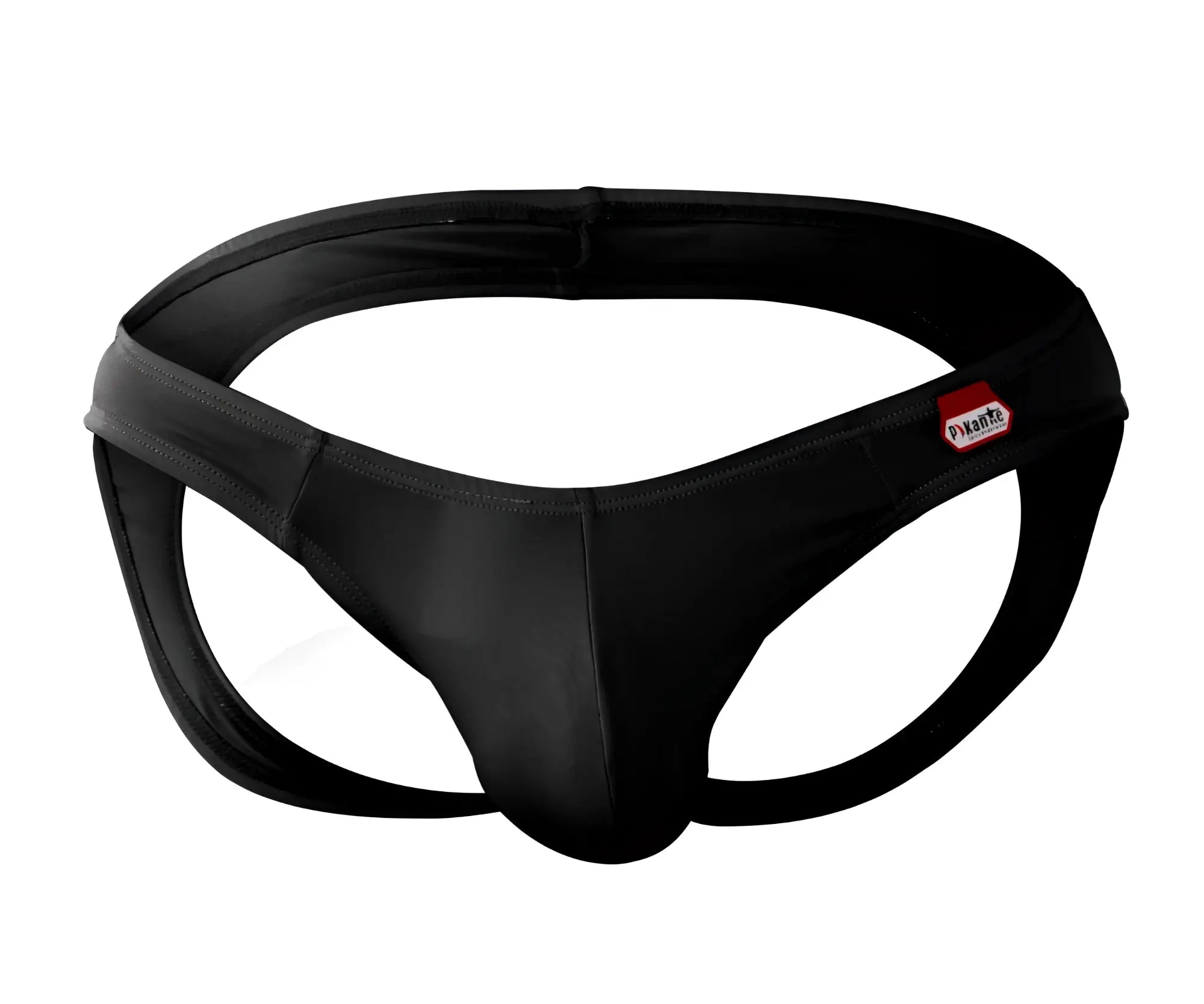 Black sleek form-fitting pikante PIK 0979X angola jockstrap with smooth stretchy fabric finish