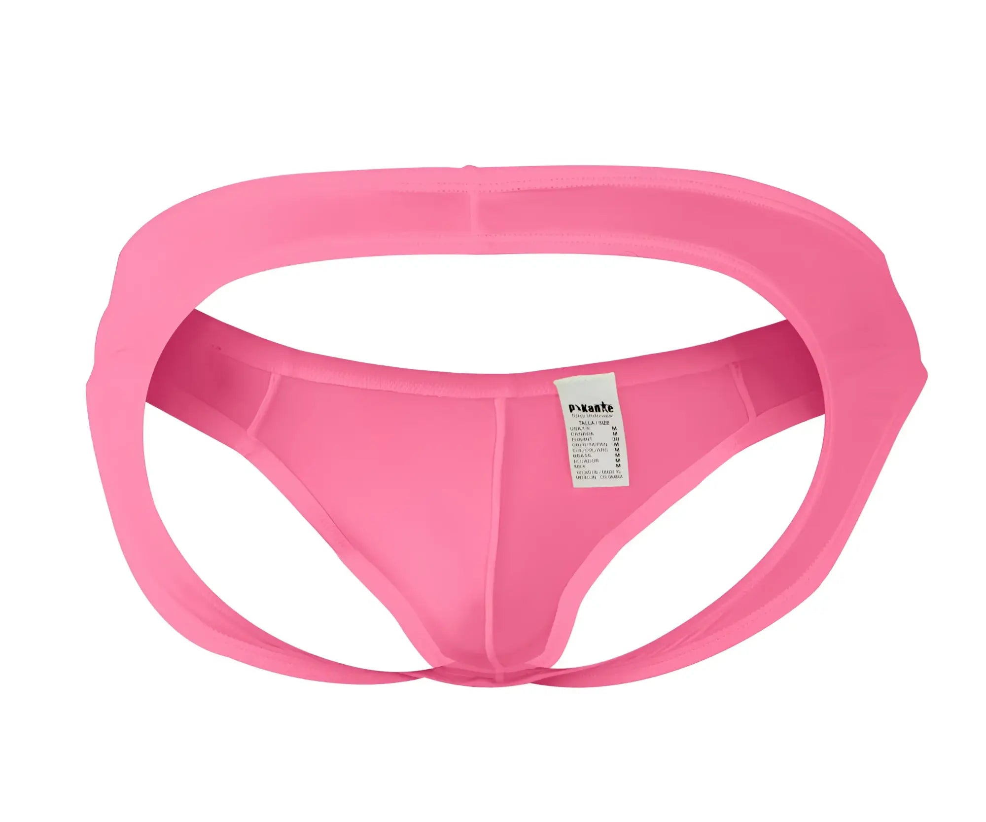 Bright pink form-fitting pikante PIK 0979X Angola jockstrap made of smooth stretchy material shown from the back side