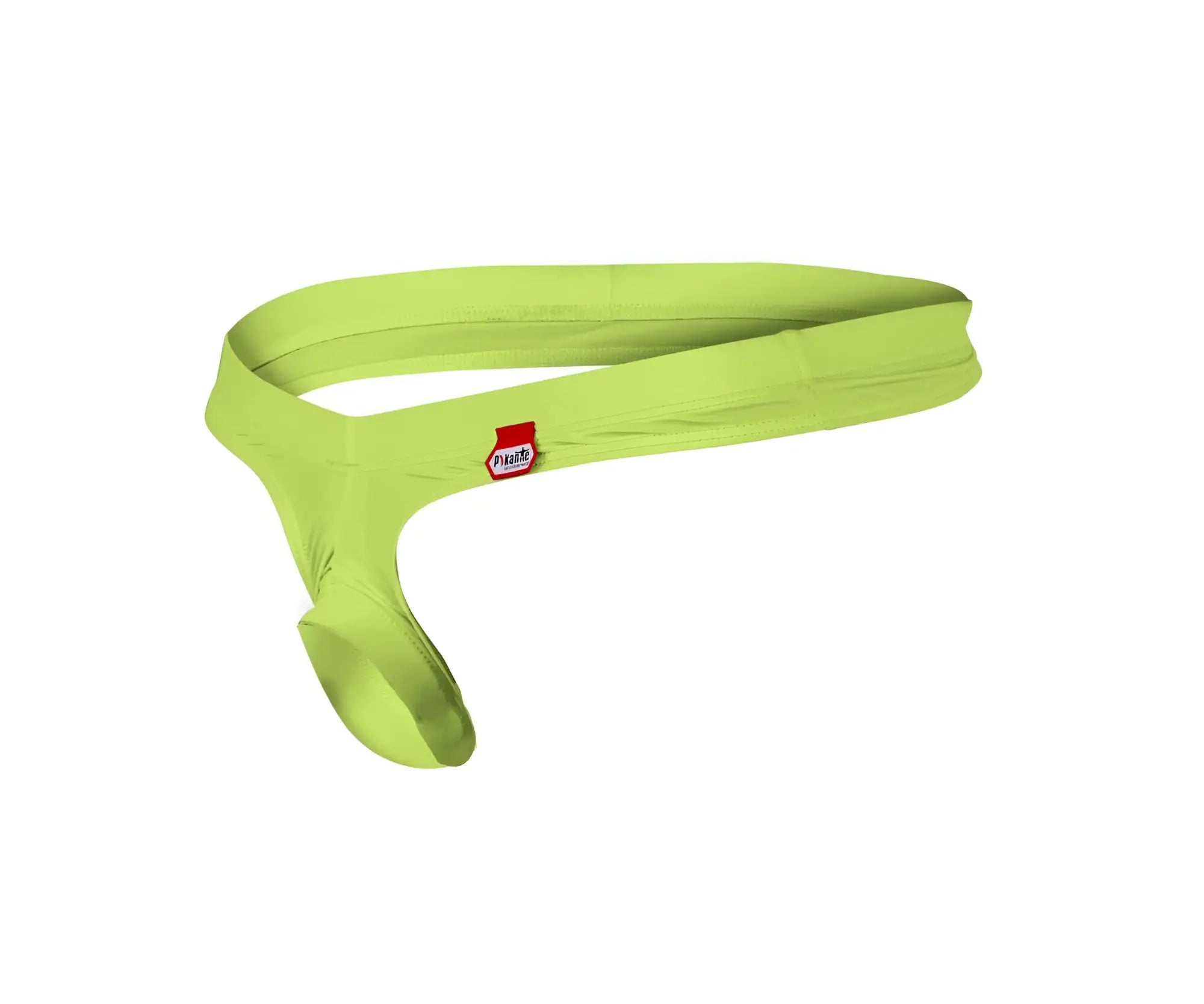 Lime green stretch fabric Pikante PIK 0980X Angola ball lifter c-ring men’s support belt with red and white brand tag