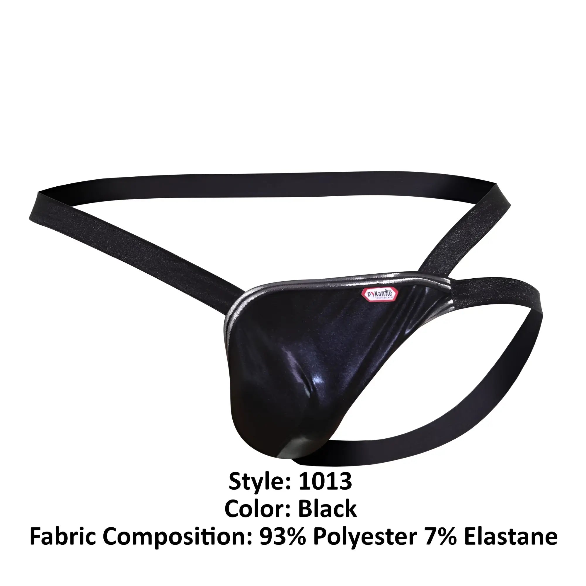 Black shiny polyester and elastane athletic supporter by pikante PIK 1013 napoles with a sleek form-fitting design