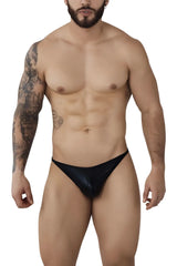 Black glossy material briefs from pikante pik 1014 salerno thongs showing the front side design