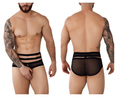 Black sheer mesh Pikante PIK 1020 Plasencia briefs with three horizontal elastic bands across the waistband