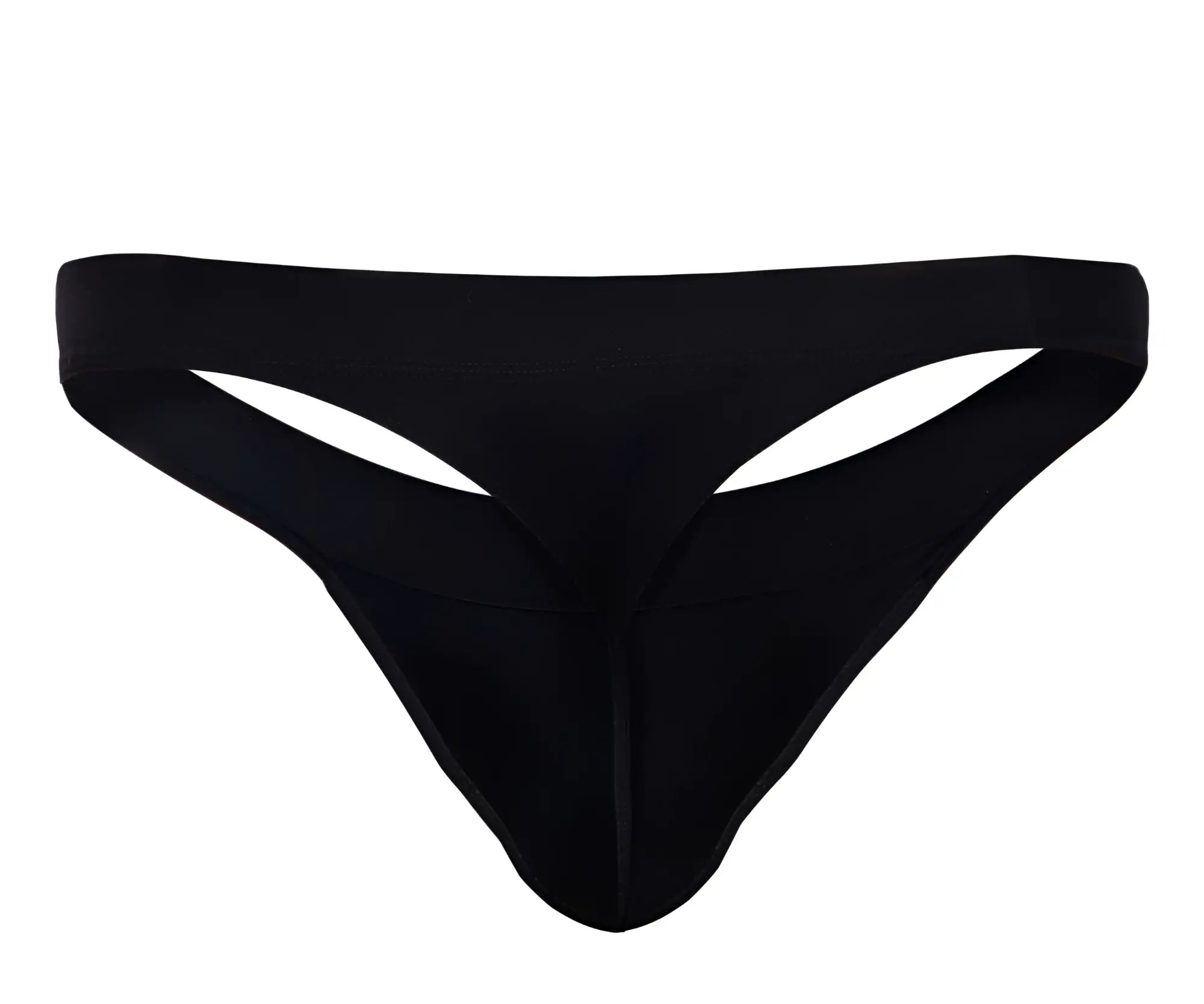 Black seamless thong made of stretchy fabric with smooth minimalist design from pikante pik 1024x terni thongs collection