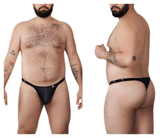 Black pikante pik 1025x perusa thong with small red logo on left side of waistband