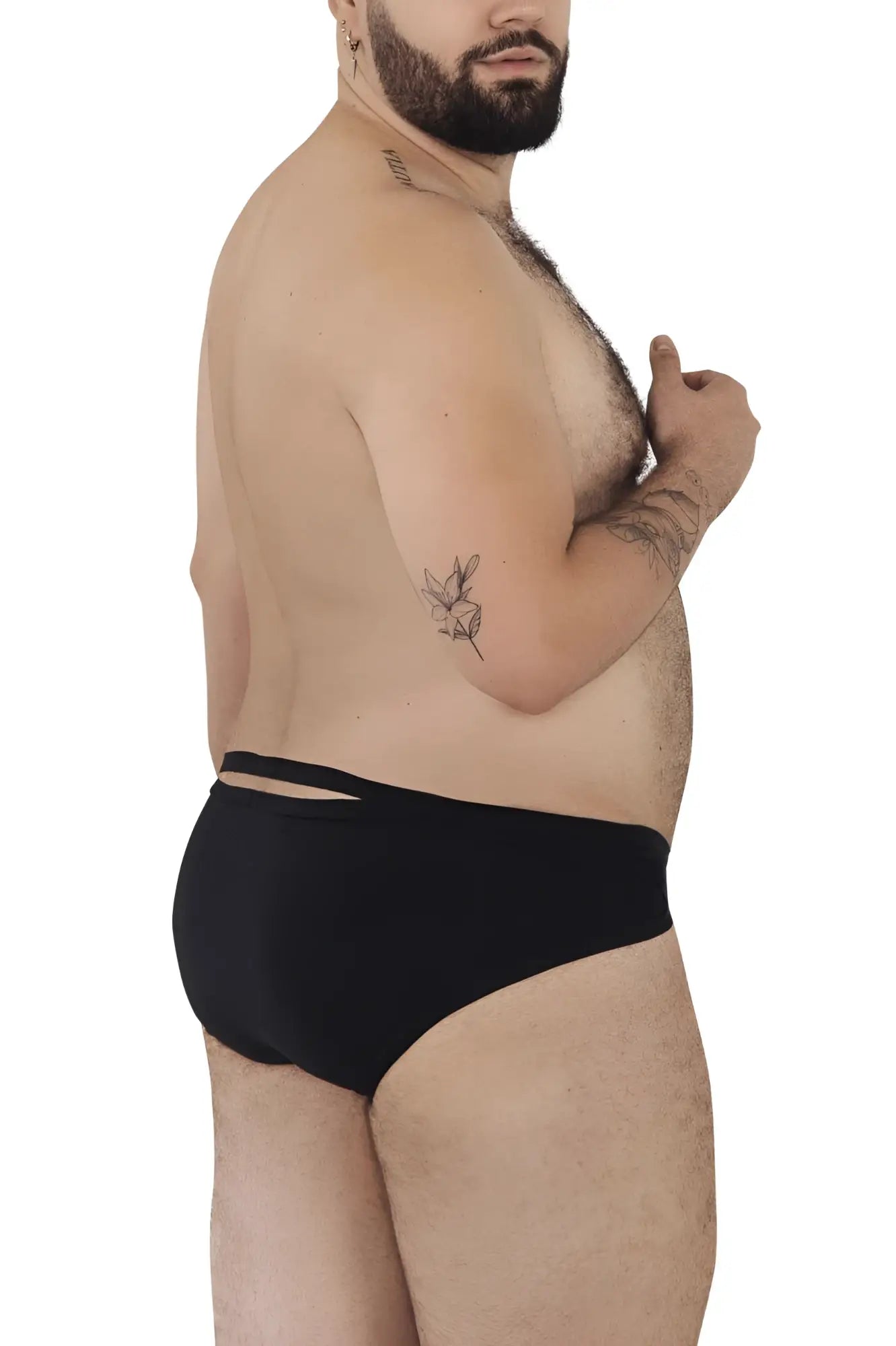 Black Pikante PIK 1026X Verona briefs with sleek smooth fabric and cut-out waistband detailing front view