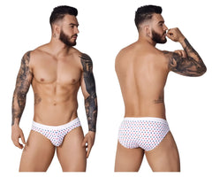 White pikante pik 1072 blaze briefs with red and blue star pattern on comfortable fabric for everyday wear