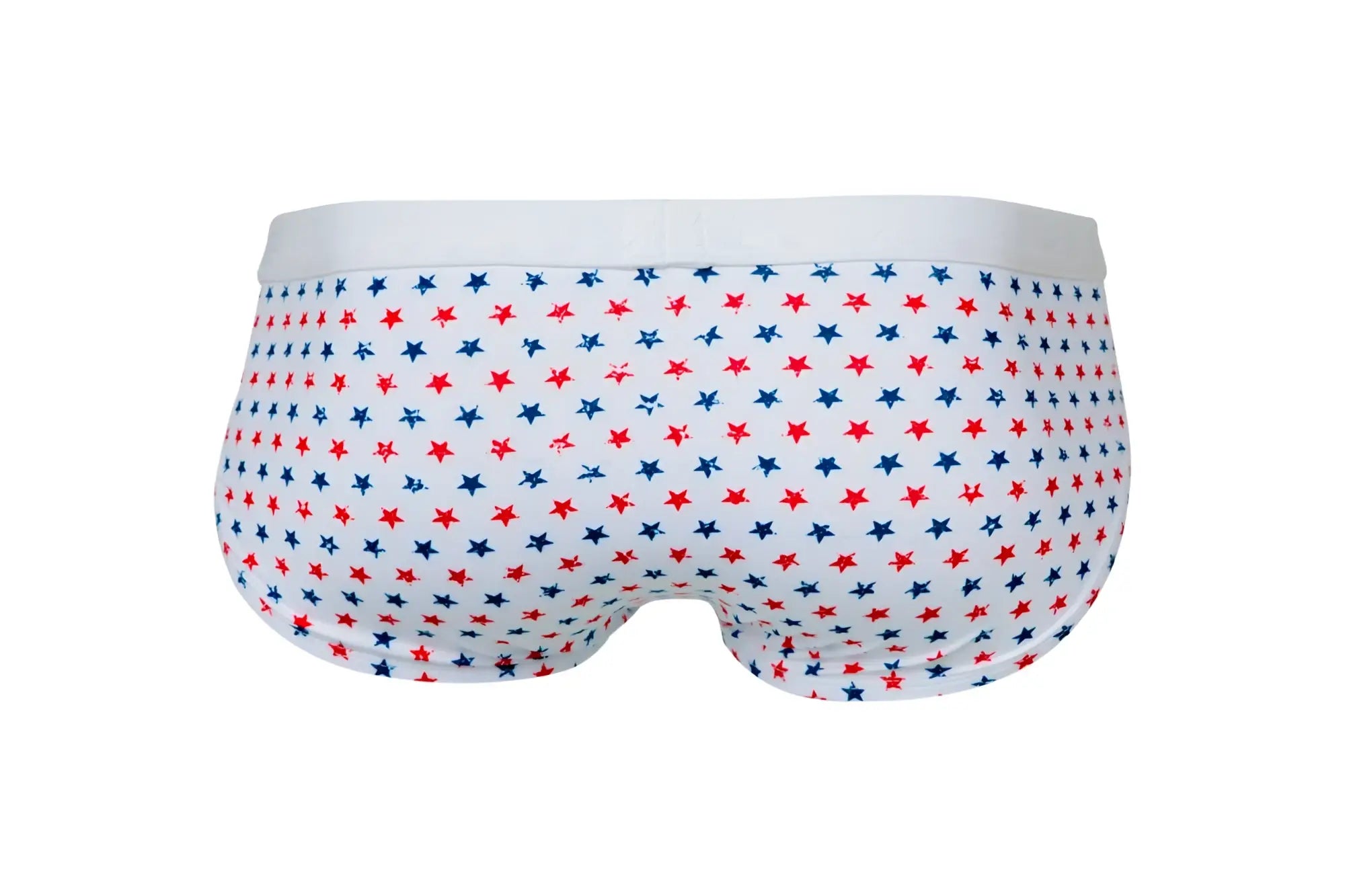 White briefs with red and blue star pattern pikante PIK 1072 blaze briefs color white front view