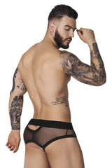 Pikante pik 1091 burly mesh briefs in black featuring breathable black mesh fabric with solid elastic waistband and leg openings