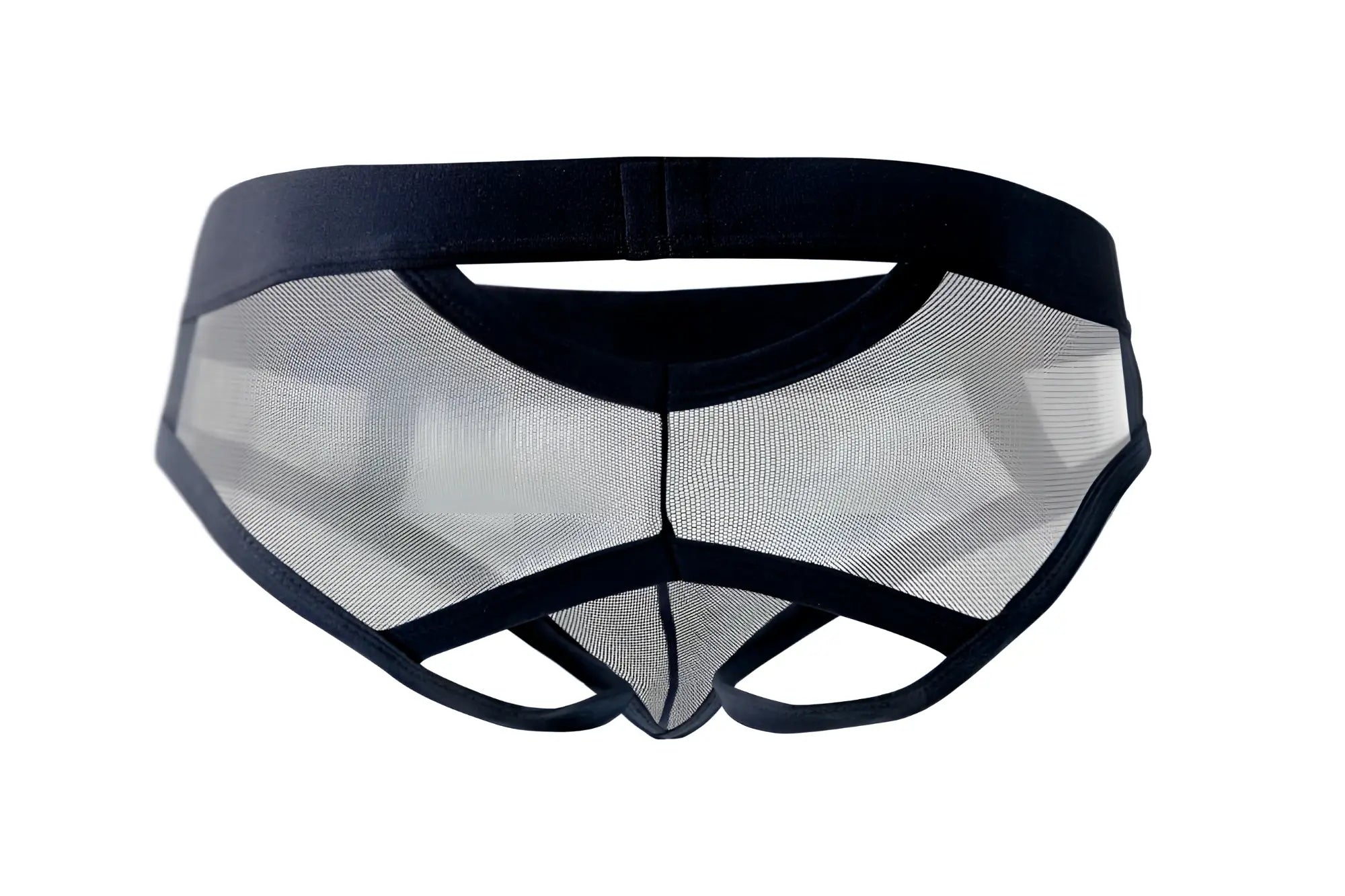 Pikante pik 1091 burly mesh briefs in black with solid elastic waistband and leg openings in black mesh fabric