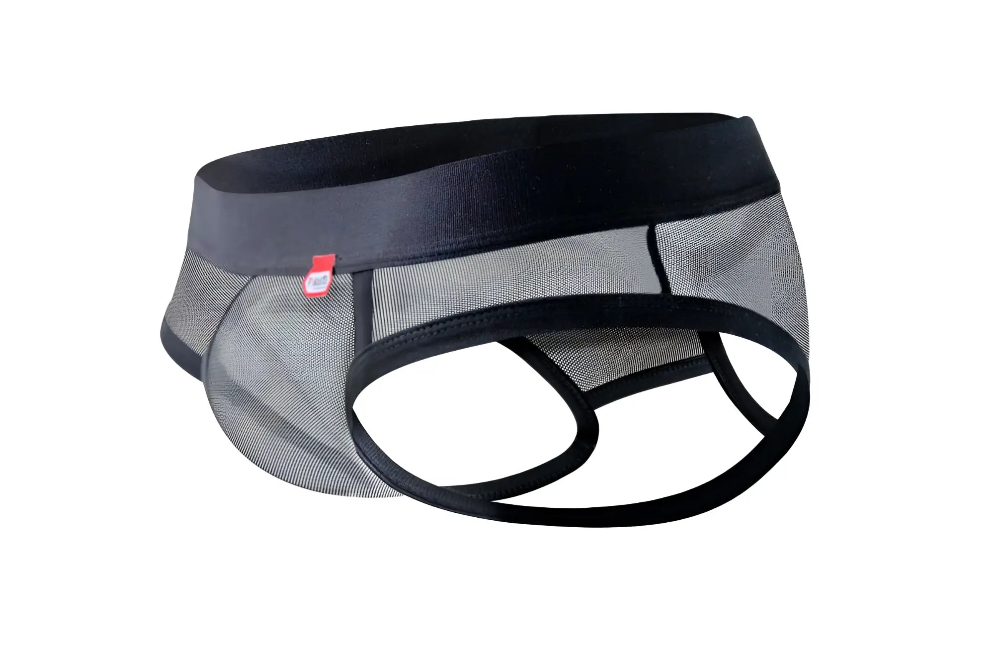 Pikante pik 1091 burly mesh briefs in black featuring a breathable mesh fabric with solid waistband and trim