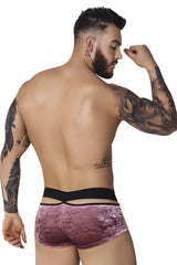 Pink velvet briefs with black elastic waistband from pikante pik 1096 clandestine velvet trunks collection