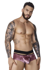 Pink velvet briefs with black elastic waistband from pikante pik 1096 clandestine velvet trunks collection