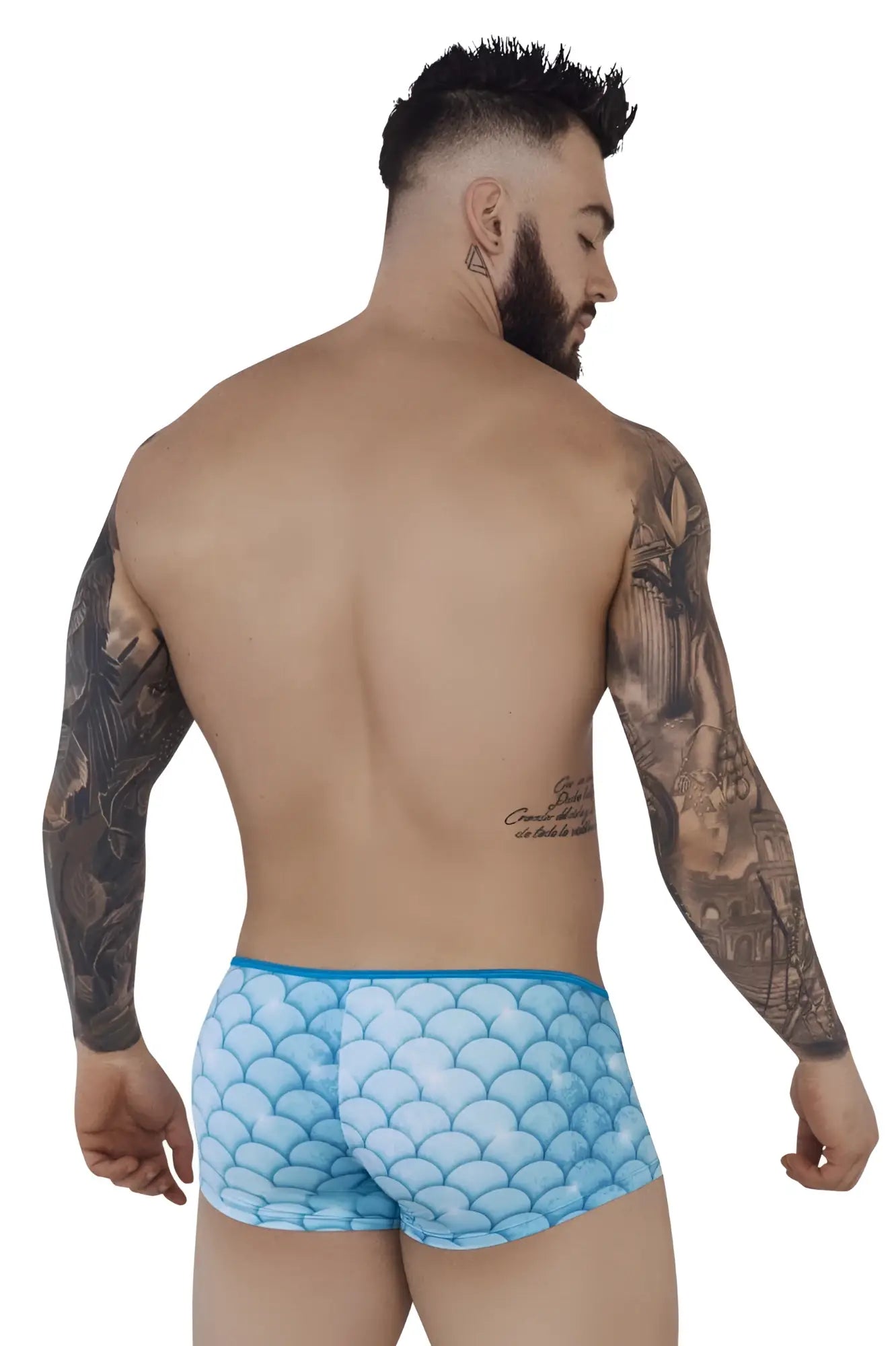 Blue pikante pik 1268 roskilde trunks briefs with mermaid-scale pattern made from soft fabric
