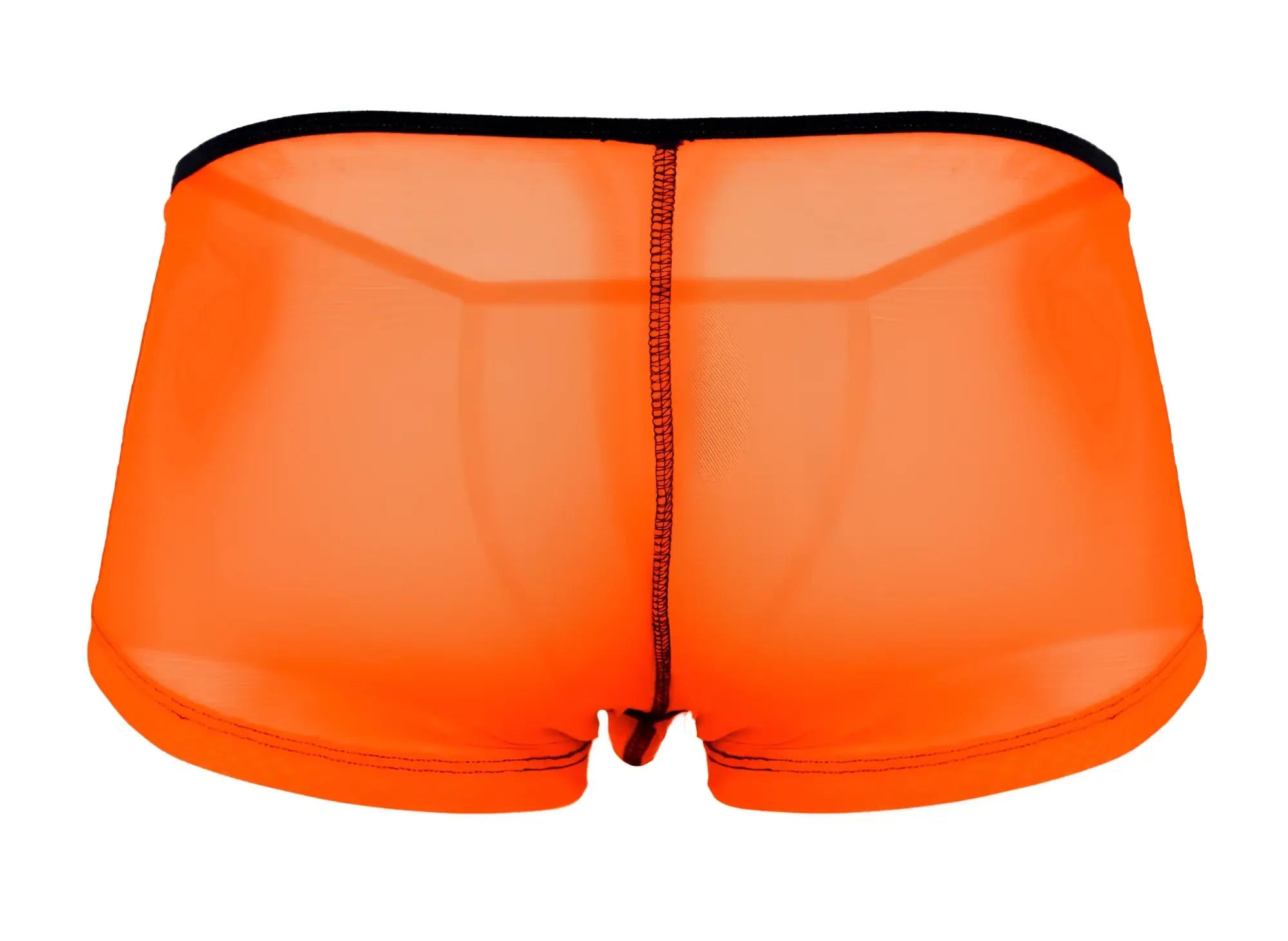 Pikante pik 1273 sonar trunks bright orange mesh briefs with black waistband and matching stitching front side view