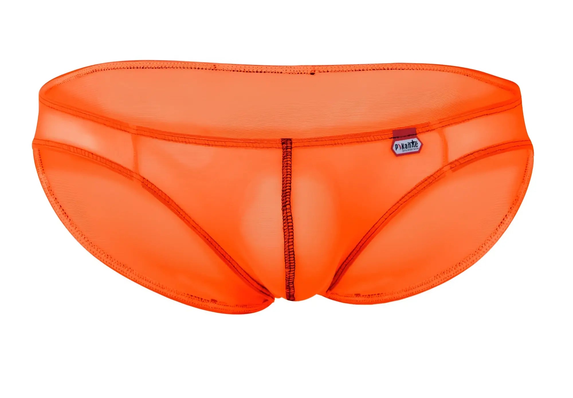 Bright orange pikante PIK 1277 Sonar briefs with a sleek mesh design and visible stitching along the seams