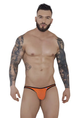 Orange thong jockstrap with black trim from pikante pik 1280 sonar in breathable fabric for comfortable wear