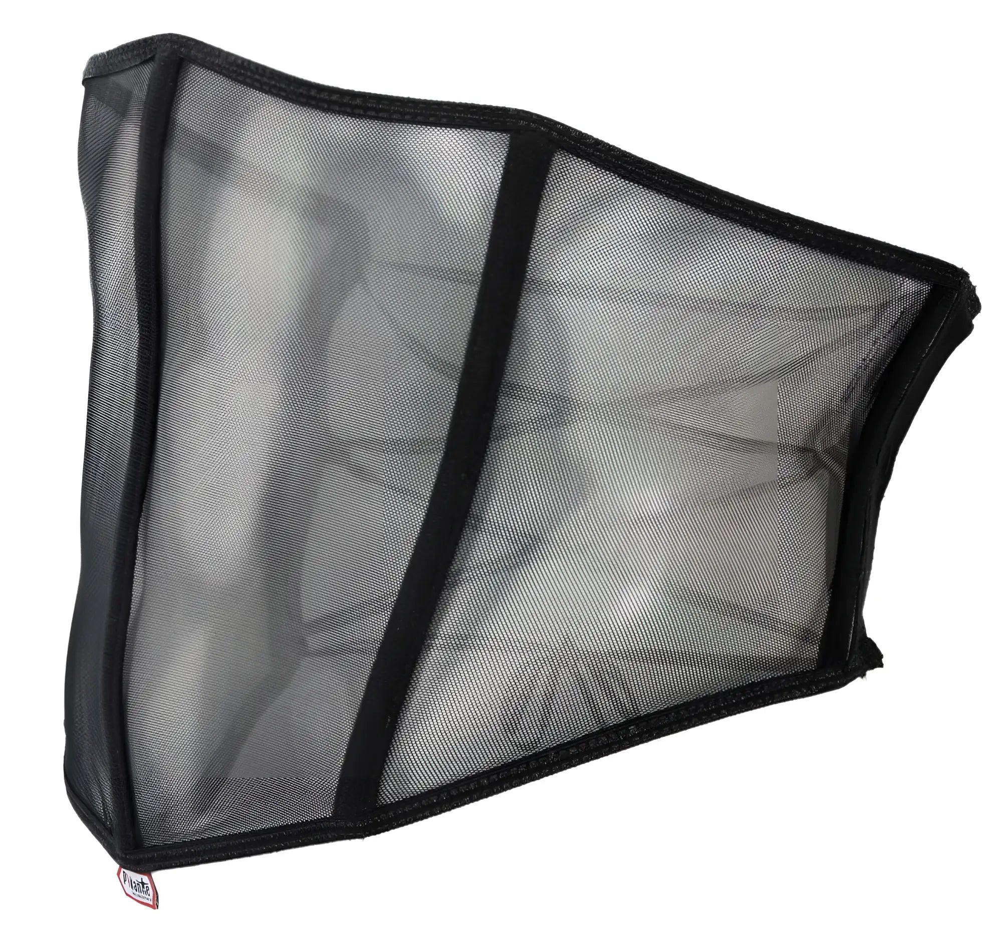 Pikante pik 1288 mutek black mesh corset with reinforced trim and subtle internal lacing displayed from the back