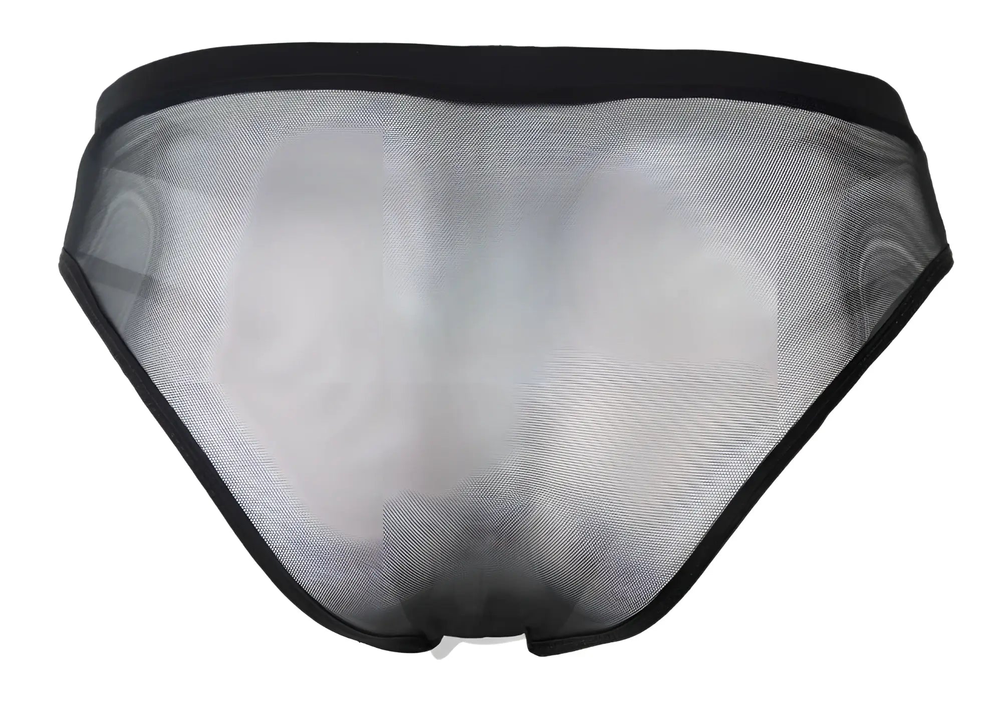 Pikante PIK 1289 Itadaki briefs in black mesh with solid waistband and leg openings front view