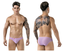 Lavender-colored sheer mesh briefs pikante pik 1822 luxury briefs with a small red logo on the front