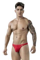 Red men’s briefs with a small logo on the front from pikante pik 1823 luxury thongs in vibrant red
