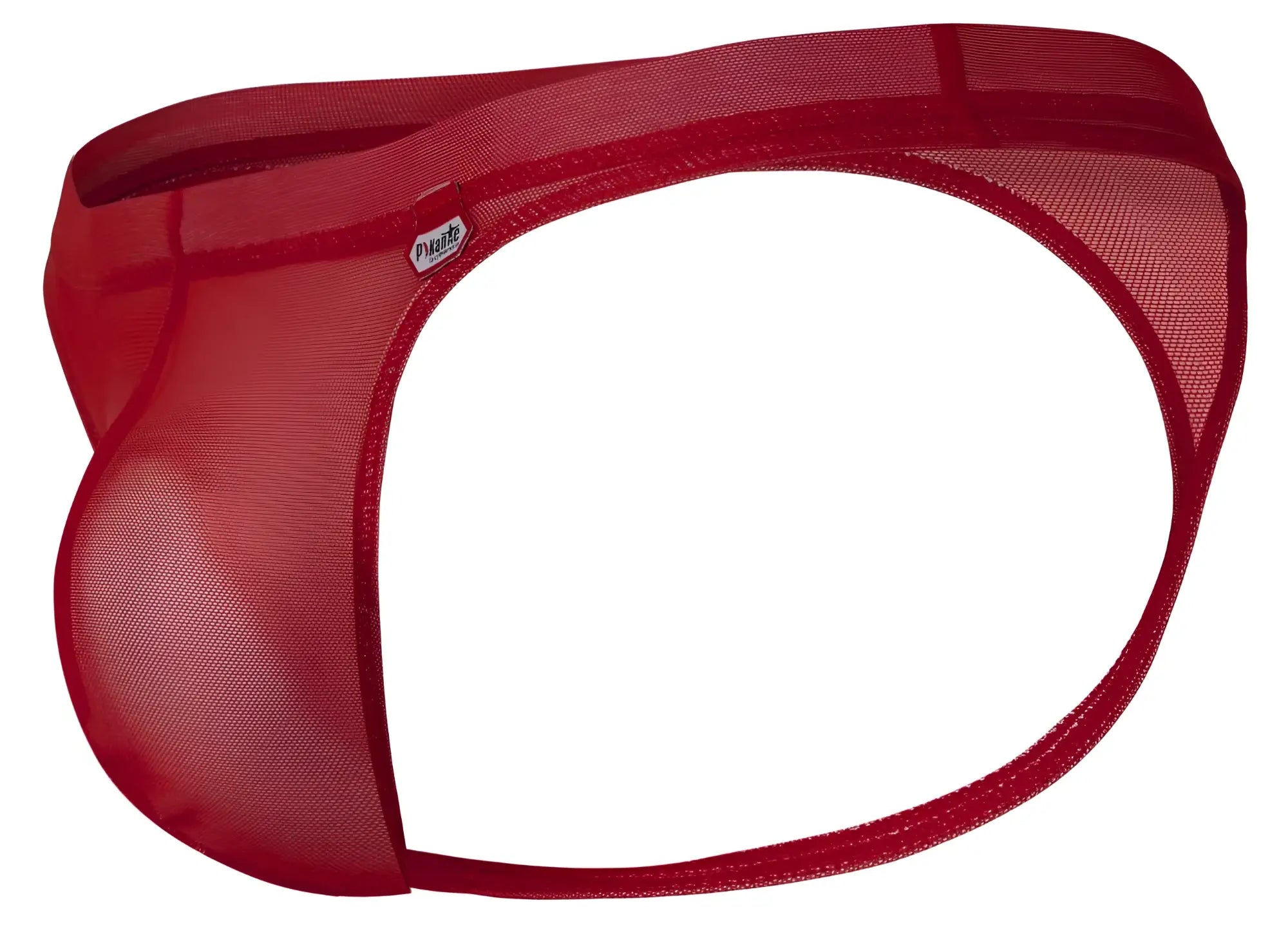 Pikante PIK 1823 luxury red thong with red mesh fabric, solid elastic waistband, and reinforced seams