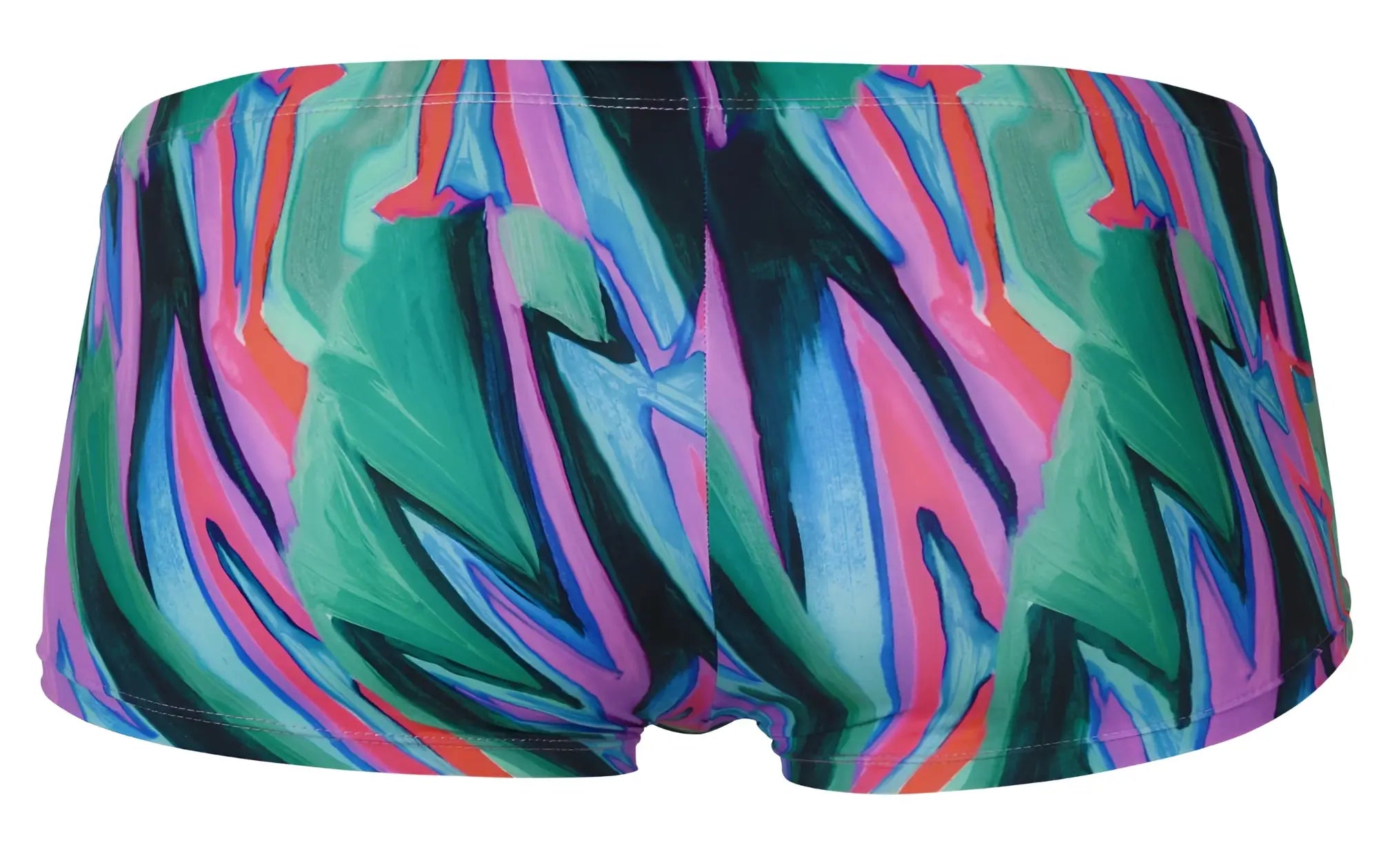 Pikante PIK 1828 abstract trunks in green feature vibrant brushstroke patterns in bold greens pinks and blues