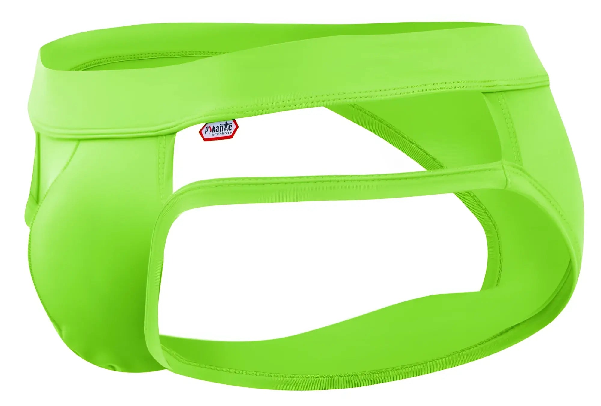 Bright neon green pikante PIK 2114 Lenox men’s briefs with sleek form-fitting design and visible brand tag