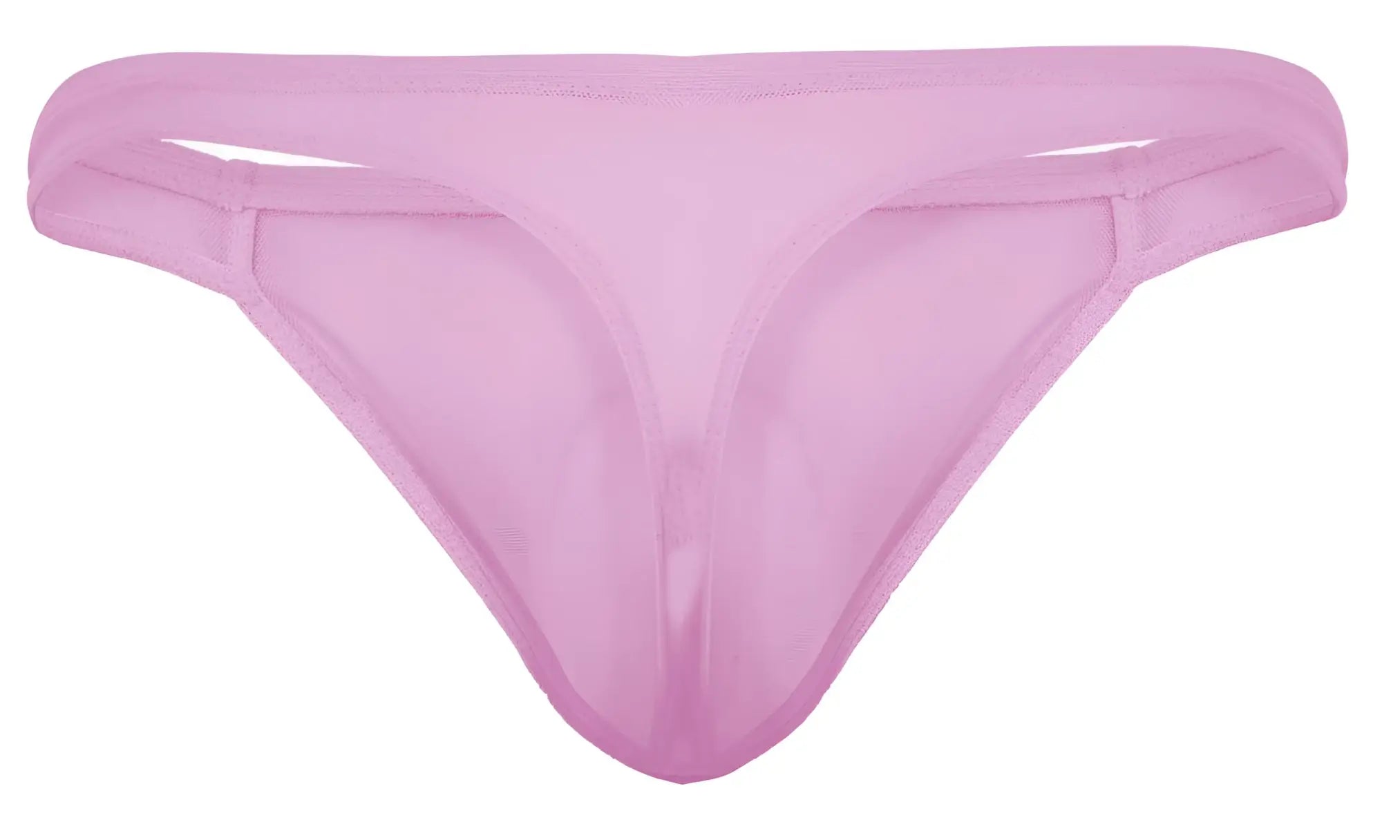 A soft pink sheer mesh thong with smooth stretchy fabric and minimalist design pikante pik 2115 amusing thong