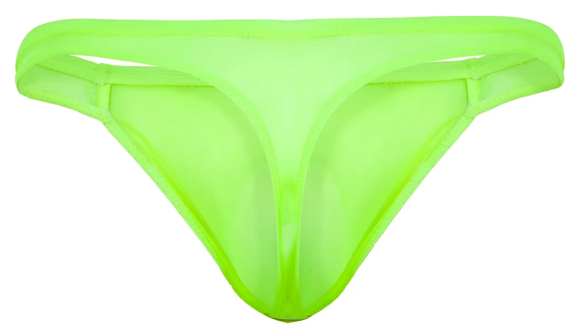 Neon green mesh thong pikante pik 2115 amusing thongs showcasing breathable fabric and vibrant color