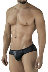 Black shiny faux leather briefs pikante PIK 2118 candy briefs with a sleek form fitting design in black