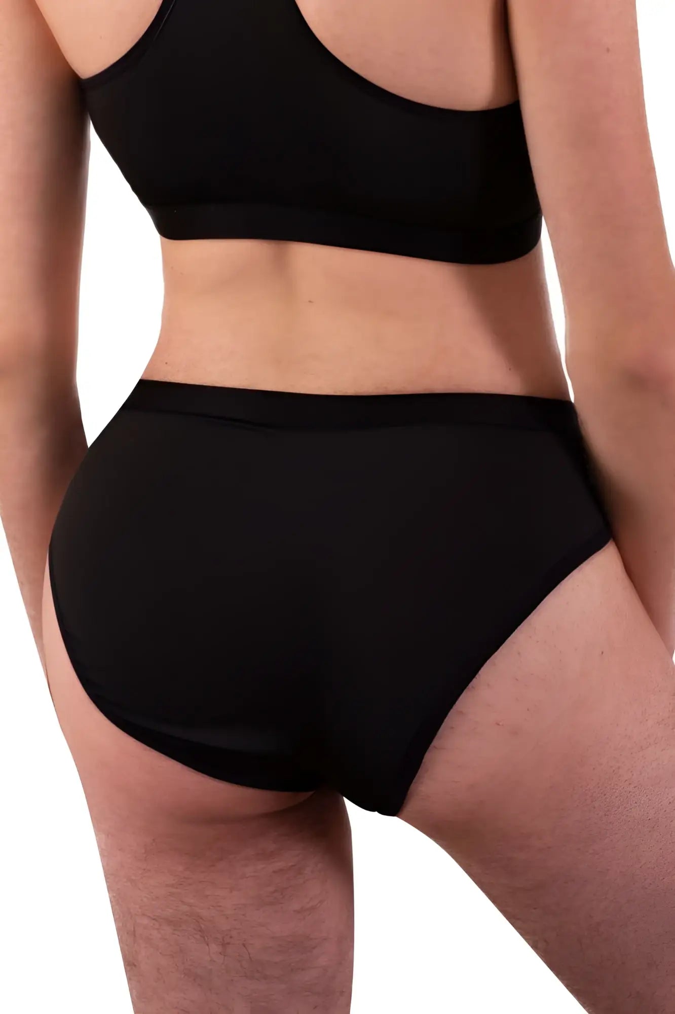 Black high-waisted briefs plural pl004 with smooth seamless fabric finish for comfortable everyday wear