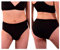Black plural pl004 briefs with smooth stretchy fabric and seamless design for comfortable all-day wear