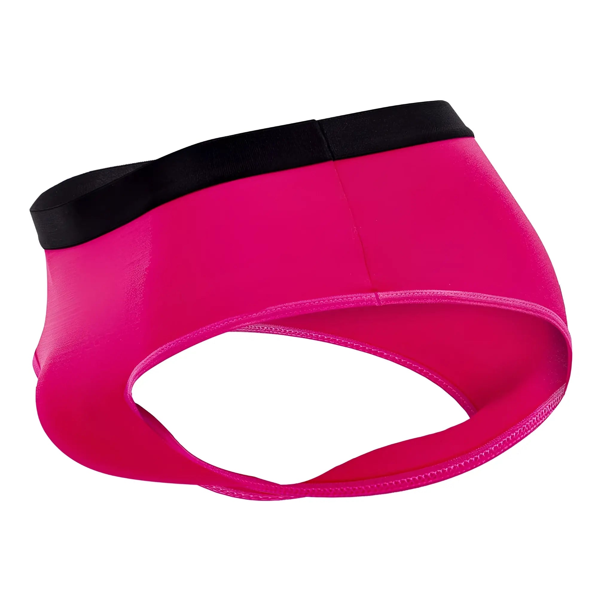 Bright pink plural pl004 briefs with black elastic waistband designed for athletic comfort and support