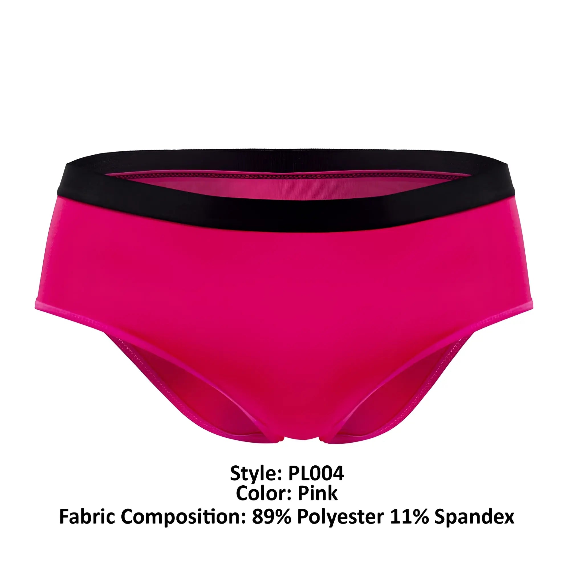 Plural pl004 briefs in bright pink with a contrasting black waistband made for comfortable everyday wear