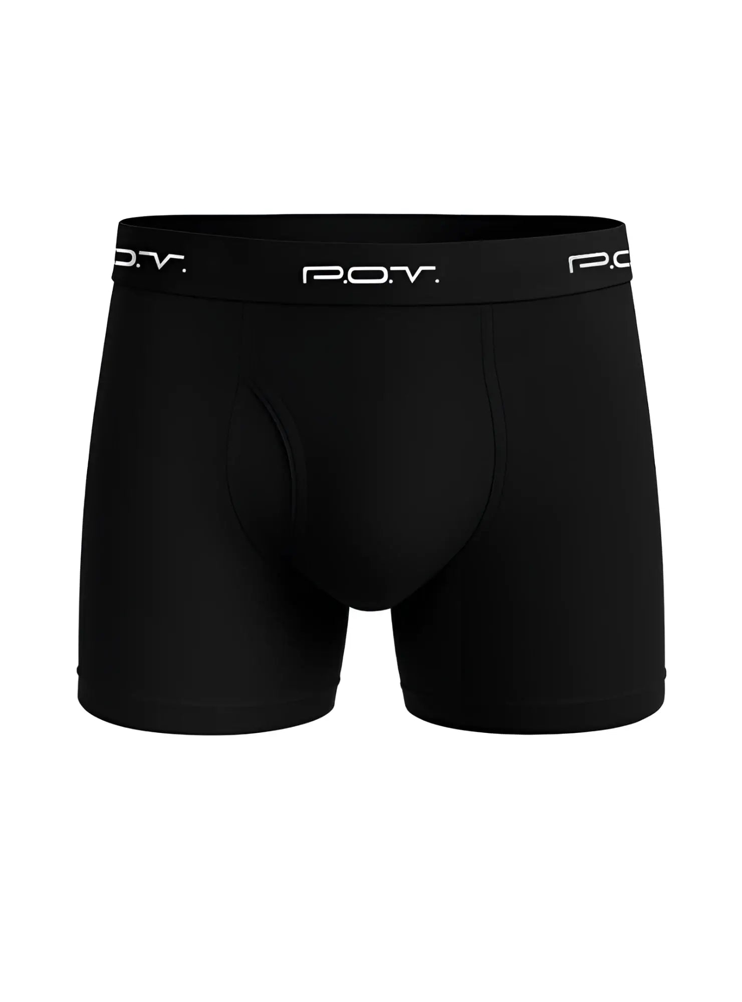 Black pov flyfront cotton boxer showcasing comfortable fit and breathable cotton fabric for everyday wear