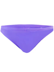 Purple pride bikini bottom with smooth seamless fabric and fitted waistband shown from the back side