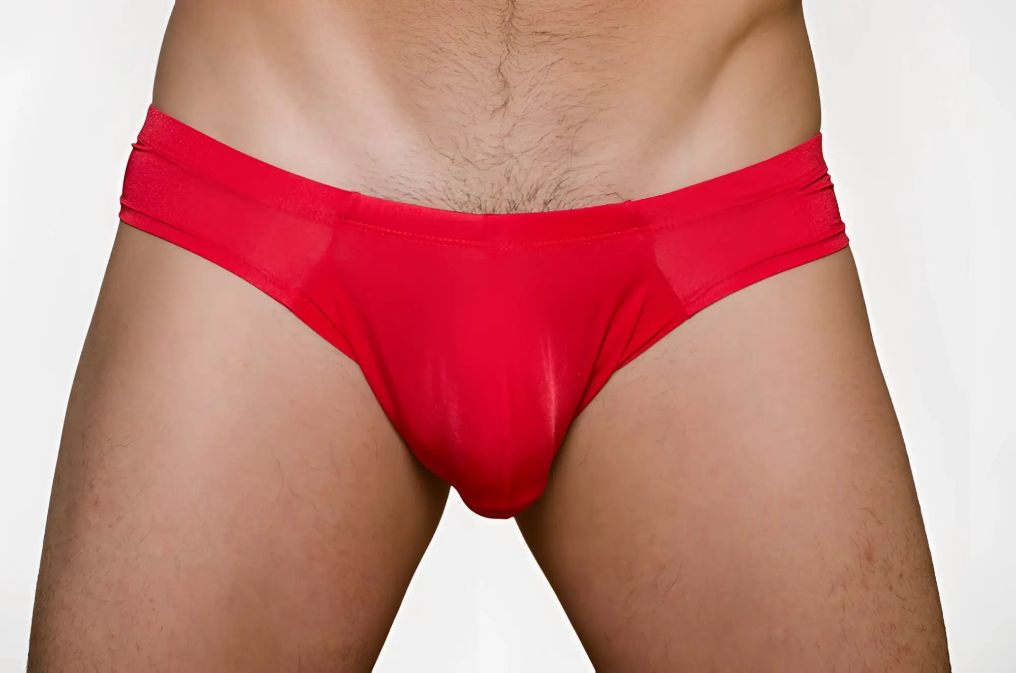 Red pride cheeky metro briefs with plus pouch made of smooth stretchy fabric hugging the body