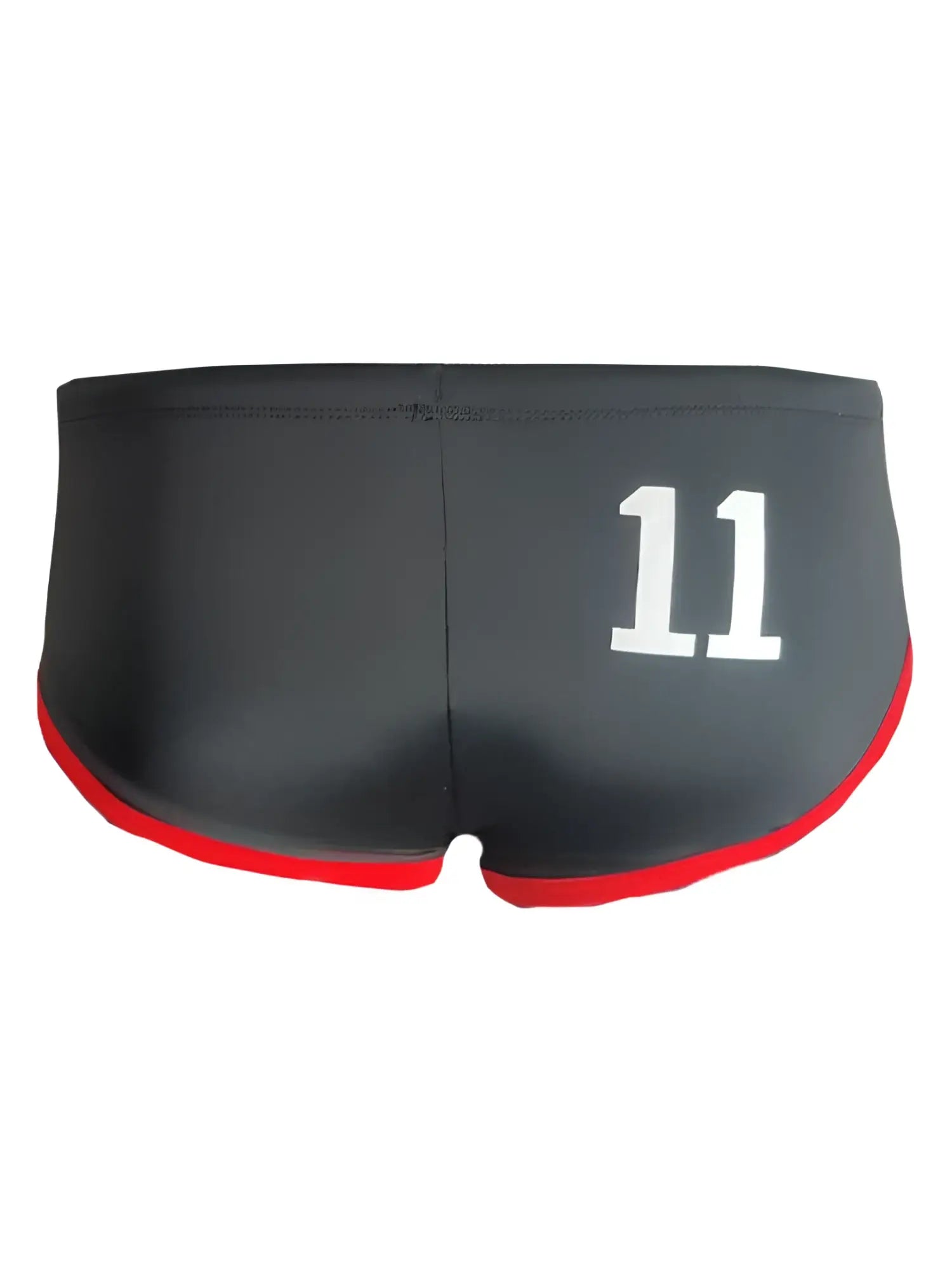 Black pride jethro 11 swim racer athletic shorts with red trim and white number 11 printed on the side