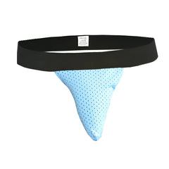 Light blue mesh athletic brief with black elastic waistband from pride mesh sock collection for sporty comfort