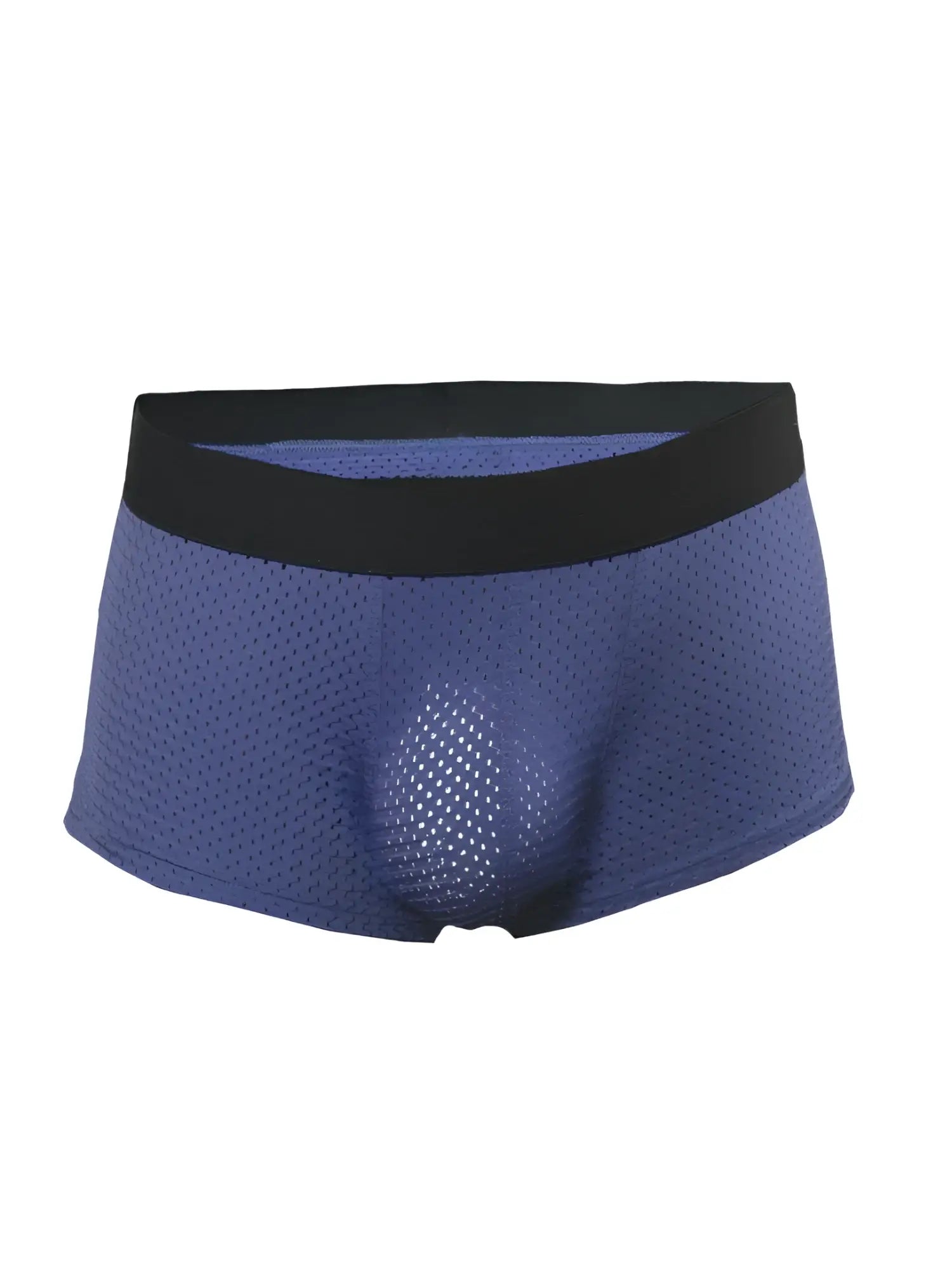Pride mesh trunk blue mesh athletic briefs with black elastic waistband designed for comfort and support