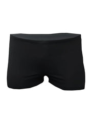 Black pride square trunk briefs with smooth form-fitting fabric and simple elastic waistband front view