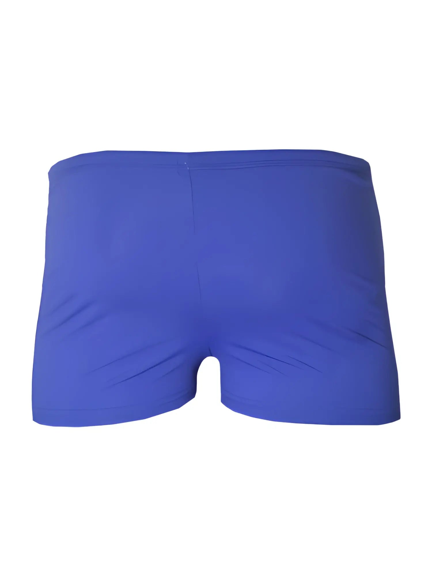 Royal blue pride square trunk swim trunks with smooth stretchy fabric and simple classic cut for comfortable wear