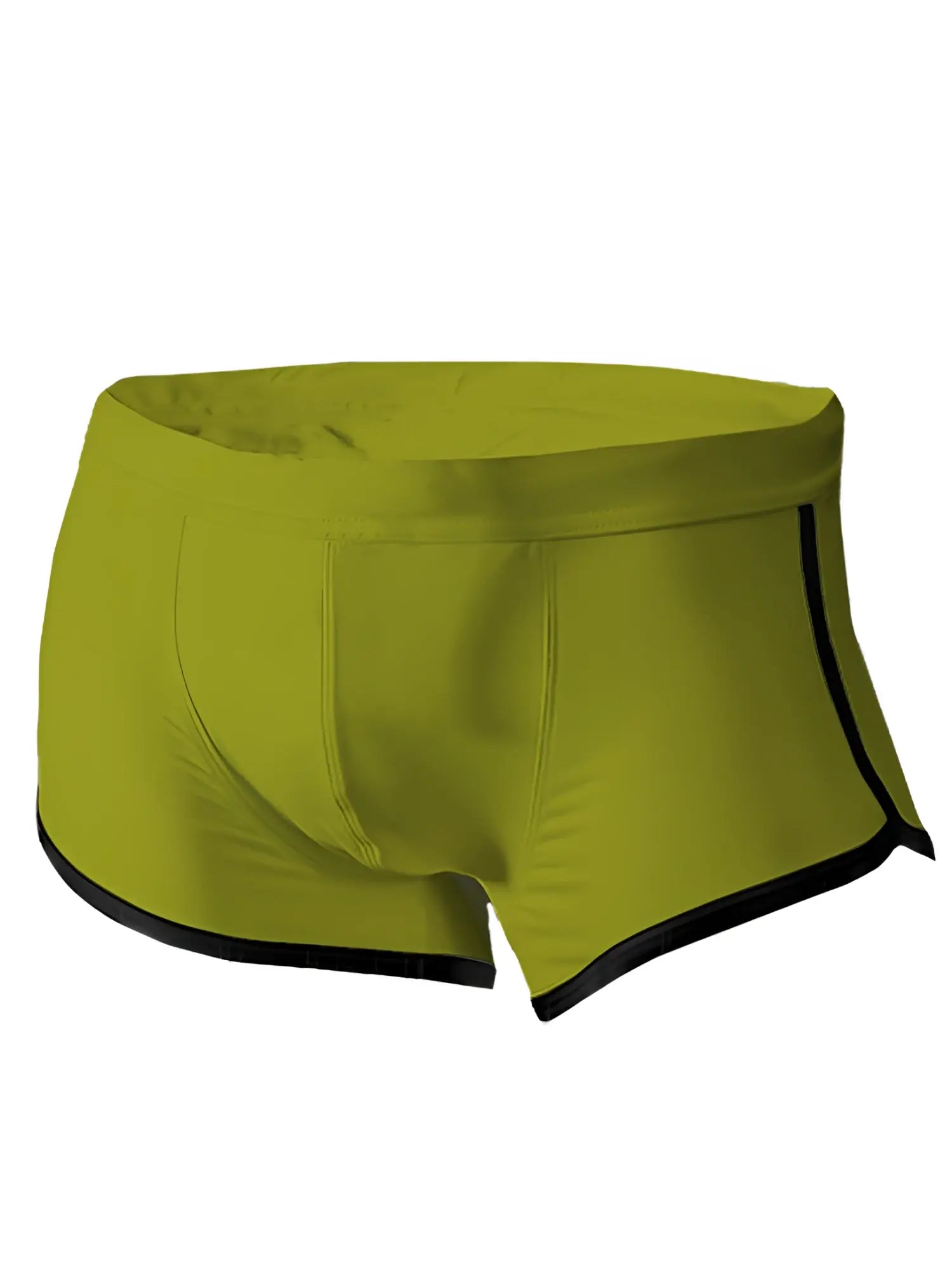 Pride Vince trunk vibrant lime green boxer briefs with sleek black trim on waistband and leg openings